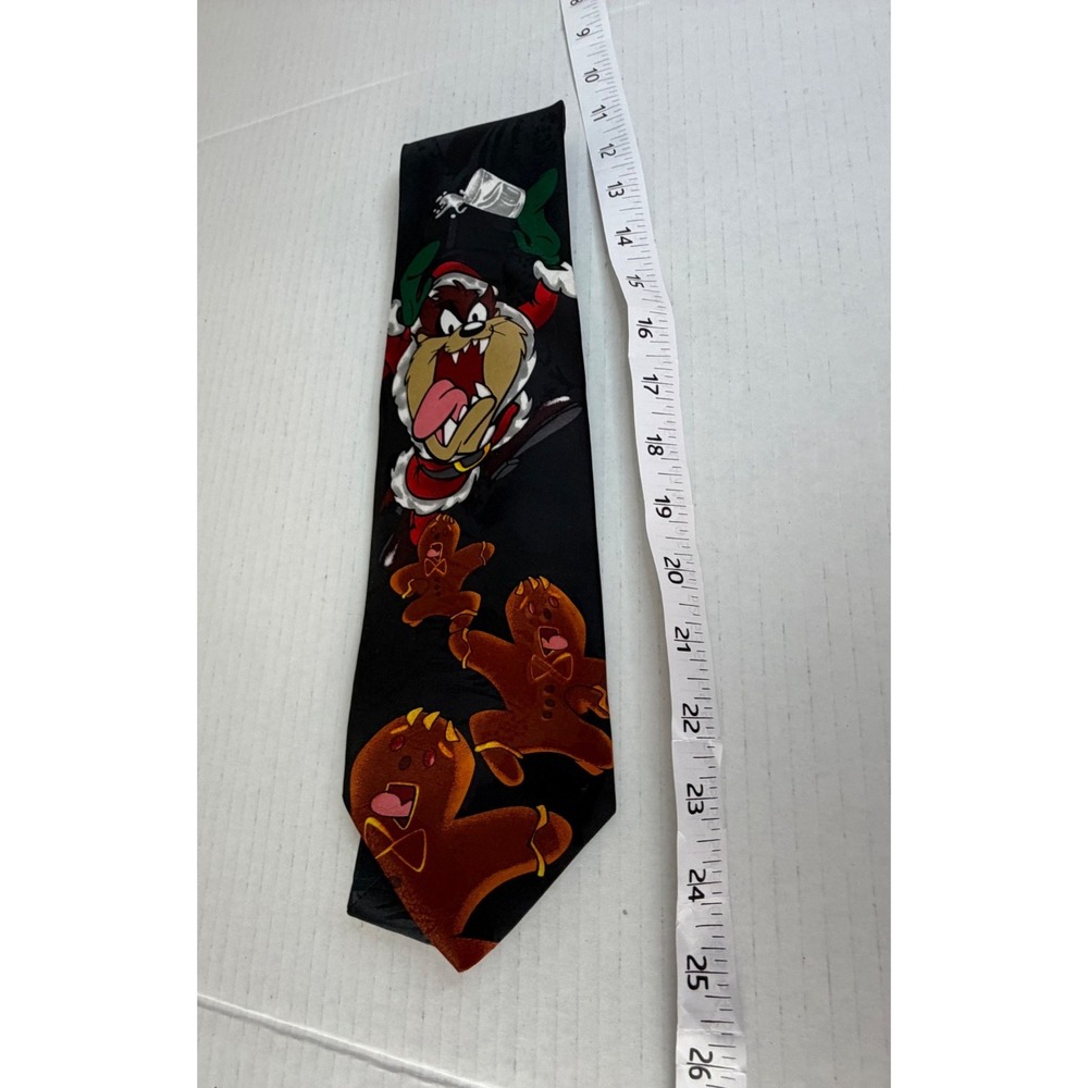 Keith Daniel's Looney Tunes Mania TaZ Devil Santa Christmas Tie NWT